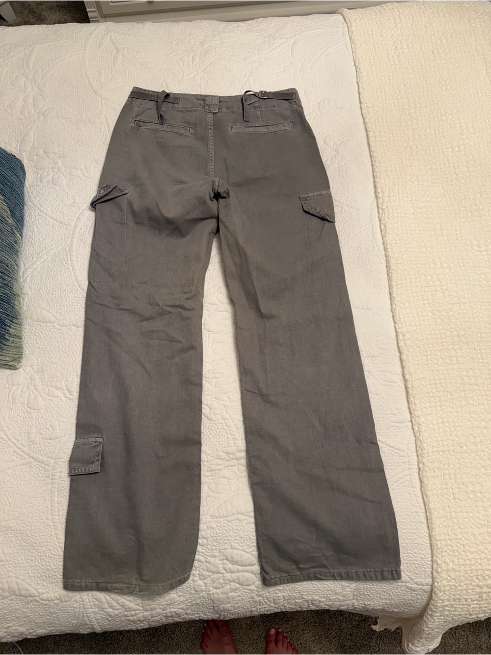 Zara Gray Straight-Leg Cargo Trousers - Picture 5 of 7